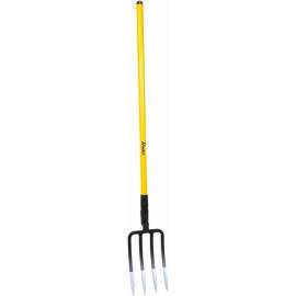Fourche Bêche 4 Dents – Manche Creux 110 cm – Outil de Jardinage Pratique – Idéale pour le Travail du Sol - RIBIMEX