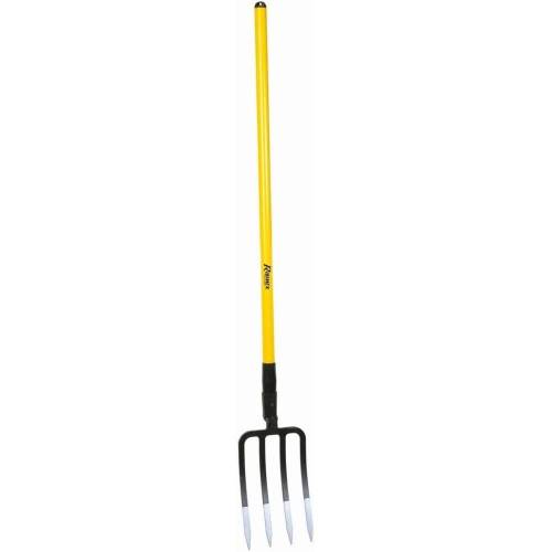 Fourche Bêche 4 Dents – Manche Creux 110 cm – Outil de Jardinage Pratique – Idéale pour le Travail du Sol - RIBIMEX