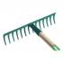 Rateau 14 Dents - Acier - Manche Fibre de Verre 1,50 m - Outil de Jardinage Résistant - D-Work