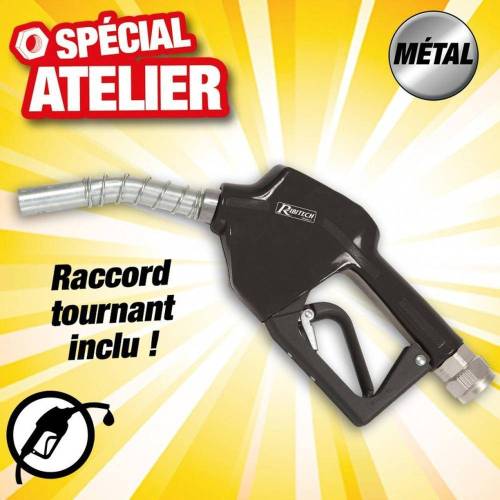 Pistolet Gasoil Automatique 1 po - Raccord Tournant M/F - Précision et Facilité de Utilisation - D-Work