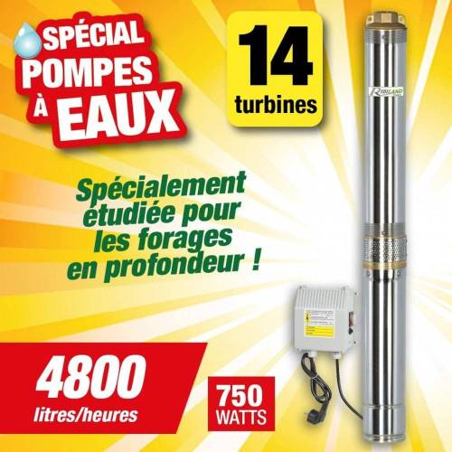 Pompe Multicellulaire 750W - Profondeur 95m - 14 Turbines - Performance Élevée et Fiabilité - D-Work