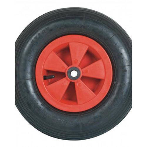 Roue Gonflable 400x105 mm - Axe 25 mm - Roulement à Aiguille - Idéale pour Chariots et Remorques - D-Work