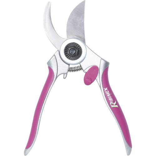 Sécateur 7" Courbe Fuchsia – 17 cm – Précision et Confort d'Utilisation - RIBIMEX