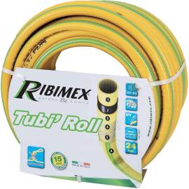 Tuyau d'Arrosage Antivrille 25M Ø19 mm – Jaune, Résistant et Flexible – Idéal pour Jardinage - RIBIMEX