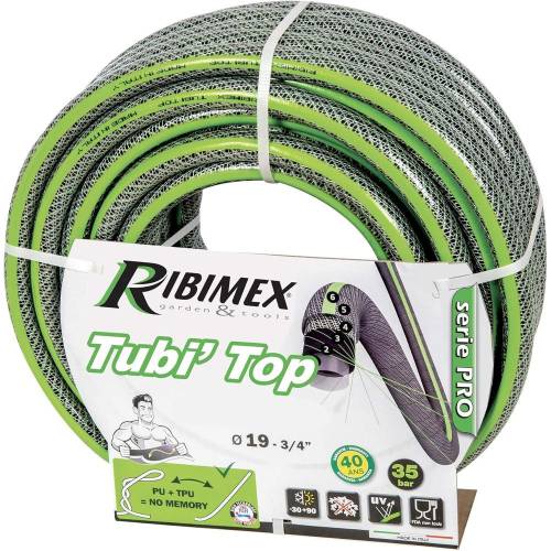 Tuyau Tricot Antiv 25M Ø15 mm – Gris, Résistant et Flexible – Idéal pour Arrosage - RIBIMEX