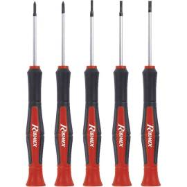 Lot de 5 Tournevis de Précision Aimantés - Embouts Assortis - Pratique et Efficace - Fiable - D-Work