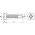 250 Vis Autoperceuses Tête Cylindrique Phillips 4.8 x 50 mm - DIN 7504 M - Acier Zingué - D-Work