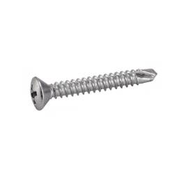 500 Vis Autoperceuses Tête Fraisée Bombée Phillips 3.9 x 25 mm - DIN 7504 R - ISO 15483 - Acier Zn - D-Work