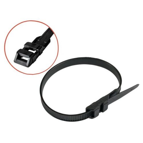 25 Liens Nylon 6.6 Noir Tête Double 9 x 510 mm - Nylon 6.6 - D-Work