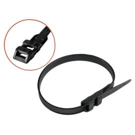 25 Liens Nylon 6.6 Noir Tête Double 9 x 360 mm - Nylon 6.6 - D-Work