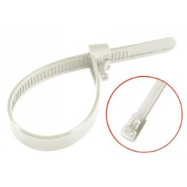 50 Lien nylon 6.6 blanc réouvrable 7,6x200 mm - Nylon 6.6 - Fixation pratique et réutilisable - ACTON