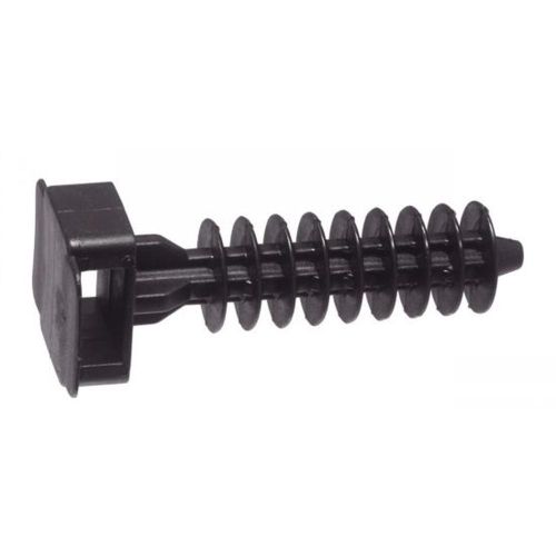 100 Supports Mural Noir pour Lien - Forme Cheville 9 - 6 mm - Nylon 6.6 - D-Work