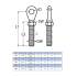 5 Embouts filetés à œil 8 mm - Inox A4 - Pas à droite - ACTON