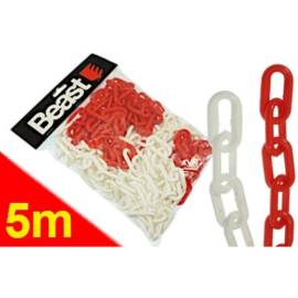 Chaîne d’Avertissement 5M - PVC Rouge/Blanc Signalisation - Beast