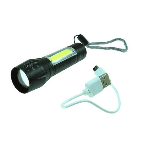 Torche COB 1W + CREE 2W Rechargeable 400mAh USB - Beast