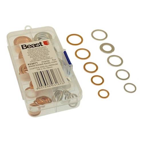 Rondelle Assortiment Cuivre Aluminium 10-18 mm 100 Pièces - Beast