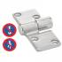 2 Charnières Dégondables Forgée Polie Droite 92 mm - Inox A4 - D-Work