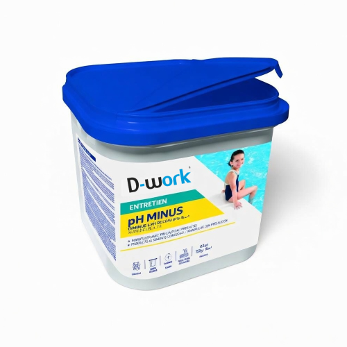 pH Moins Pour Piscine en Poudre 5 kg - Régulation Facile et Efficace du pH - D-Work