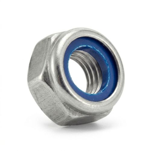 100 Ecrous Hexagonaux Indésserrables avec Bague Nylon M10 mm - DIN 985 - Inox A4 - D-Work