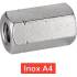 10 Ecrous Hexagonaux M égal 3xD M16 mm - DIN 6334 - Inox A4 - D-Work