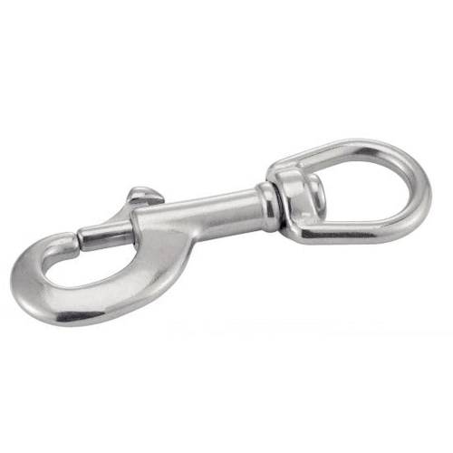 5 Mousquetons à targette avec émerillon 64 mm - Inox A4 - Sécurité et résistance - ACTON 
