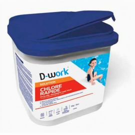 Chlore Rapide pour Piscine 5 kg - Granulés Concentrés - Désinfection Efficace et Rapide - D-Work