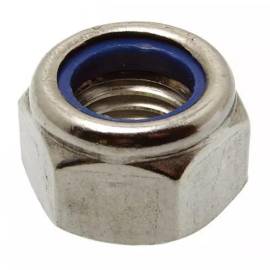 50 Écrous hexagonaux indesserrables M16 - Inox A2, DIN 985 - Bague nylon lubrifiée - ACTON