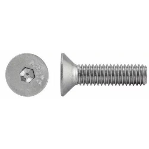 200 Vis à Métaux Tête Fraisée Six Pans Creux 2.5 x 10 mm - ISO 10642 - DIN 7991 - Inox A2 - D-Work