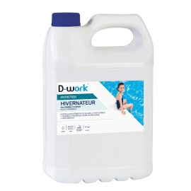 Produit d'Hivernage Piscine 5 l - Algicide et Bactéricide Non Moussant - Protection et Entretien Efficace - D-Work