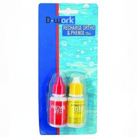 Flacons de Recharge Ortho et Phénol 15 ml - Pour Trousse pH/Brome/Chlore - Efficace et Pratique - D-Work