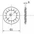 200 Rondelles éventail à dentures intérieures 5 mm - Inox A2, norme DIN 6798 J - ACTON 