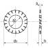 200 Rondelles Eventail à Dentures Extérieures Az 7 mm - DIN 6798 A - NFE27-624 - UNI 8842 - Inox A2 - D-Work