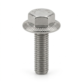 50 Vis à métaux tête hexagonale à embase crantée 8x60 mm - Inox A2, norme DIN 6921 - Résistantes et durables - ACTON