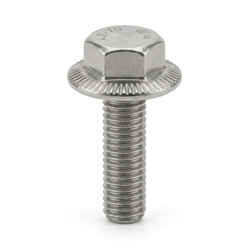 50 Vis à métaux tête hexagonale à embase crantée 8x50 mm - Inox A2, norme DIN 6921 - Résistantes et durables - ACTON