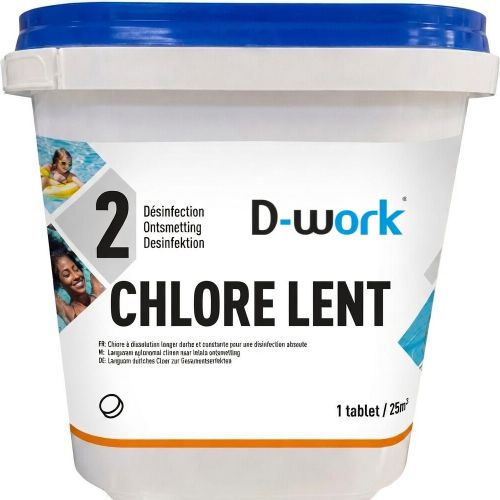 Chlore Lent Galet 250 g - 5 kg - Désinfection Durable et Efficace - D-Work