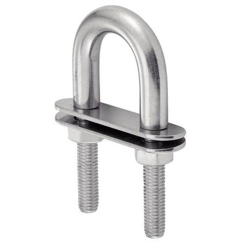 1 Etrier en U avec Double Plaque 12 x 130 mm - Inox A4 - D-Work