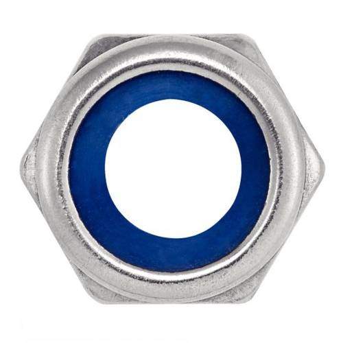 10 Écrous hexagonaux indesserrables M20 - Inox A2 - Bague métal - ACTON