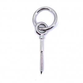 5 Pitons à œil filetage bois 6x60 mm - Inox A4 - Anneau articulé - ACTON