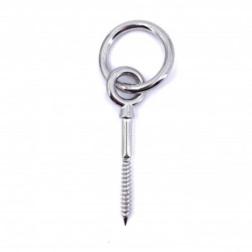 5 Pitons à œil filetage bois 10x100 mm - Inox A4 - Anneau articulé - ACTON