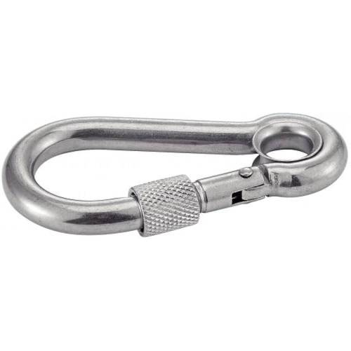 5 Mousquetons à Oeil avec Vis de Securité 8 mm - Inox A4 - D-Work