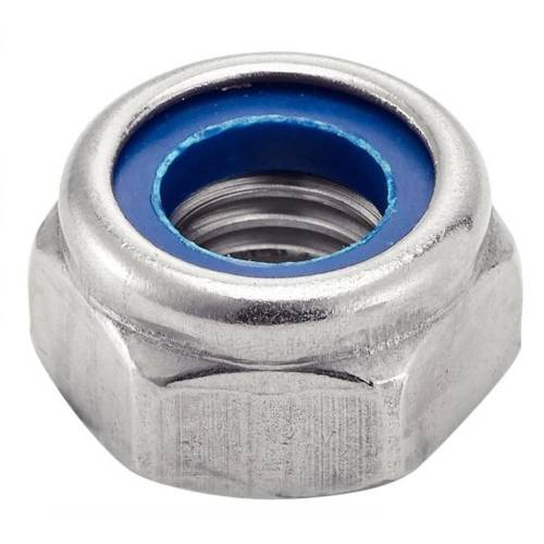 50 Ecrous Hauts Hexagonaux Indéssérables avec Bague Nylon M16 mm - DIN 982 - ISO 7040 - Inox A2 - D-Work