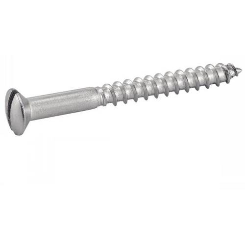 100 Vis à Bois Tête Fraisée Bombée Fendue 6 x 80 mm - DIN 95 - NFE25-605 - UNI 703 - Inox A2 - D-Work