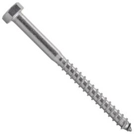 50 Vis à bois tête hexagonale 12x130 mm - Inox A4, norme DIN 571 - Résistantes et durables - ACTON