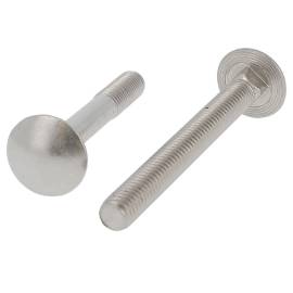 100 Vis à Métaux Tête Ronde Collet Carré 10 x 20 mm - DIN 603 - NFE27-351 - UNI 5731 - Inox A2 - D-Work