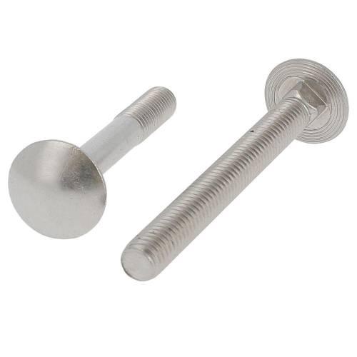 100 Vis à métaux tête ronde collet carré 8x50 mm - Inox A4, norme DIN 603 - ACTON