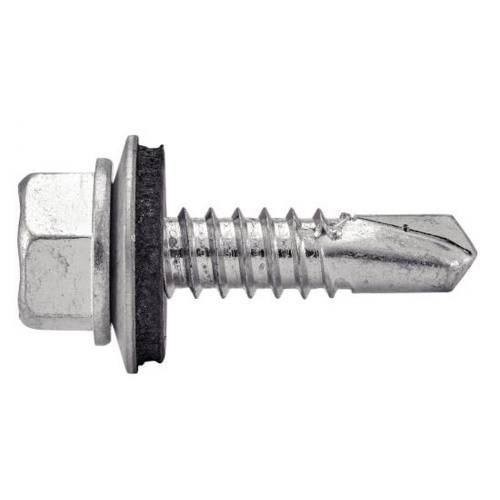 250 Vis autoperceuses tête hexagonale 6,3x38 mm - Acier zingué, norme DIN 7504 K - ACTON