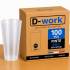 Set di bicchieri in polipropilene senza BPA riutilizzabili e riciclabili da 33 cl (25 utilizzabili) - traslucidi - D-Work