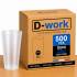Lot de Verres Gobelets 33 cl (25 utile), Réutilisable et Recyclable en Polypropylène sans BPA - Translucide - D-Work
