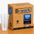 Lot de Verres Gobelets 33 cl (25 utile), Réutilisable et Recyclable en Polypropylène sans BPA - Translucide - D-Work