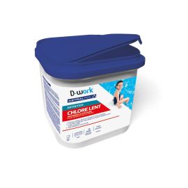 Chlore Lent Pastilles 250 g - 5 kg - 0 % Stabilisant - Désinfection Piscine Efficace - D-Work
